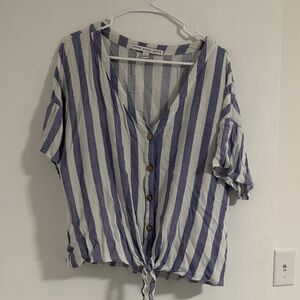 HYFVE Blue and White Striped Button-Down Shirt